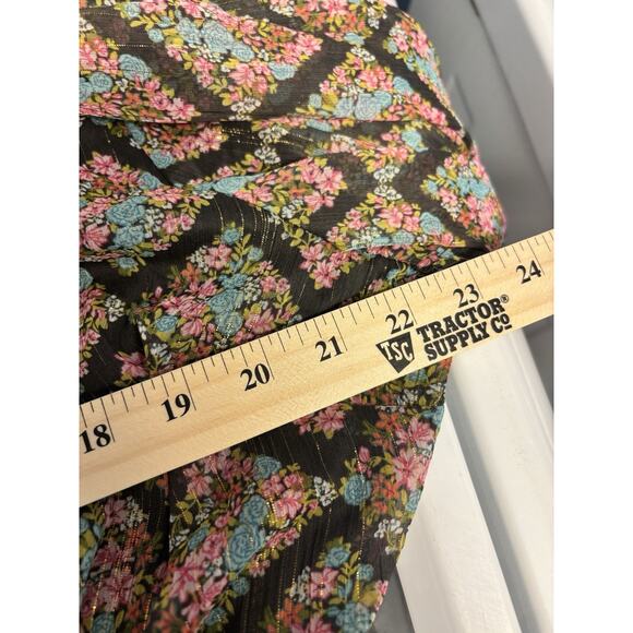 NWT LC Lauren Conrad High Low Hem Faux Wrap Maxi Dress Chiffon Ditsy Floral XL - Picture 6 of 6